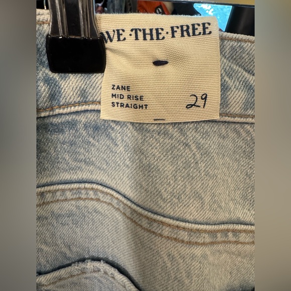 NWOT Free People We the Free Zane Relaxed Slim Straight Jeans - Aegean Blue - 29 - Picture 9 of 10